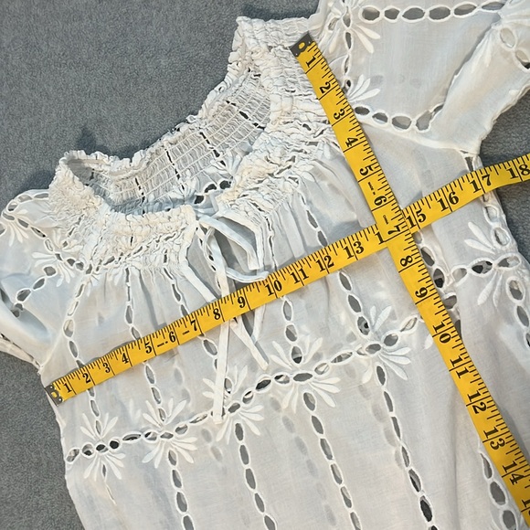 Coastal Fairy Eyelet Top Small Boho Coquette Conchita Cottage BeachSheer Summer - Picture 4 of 8